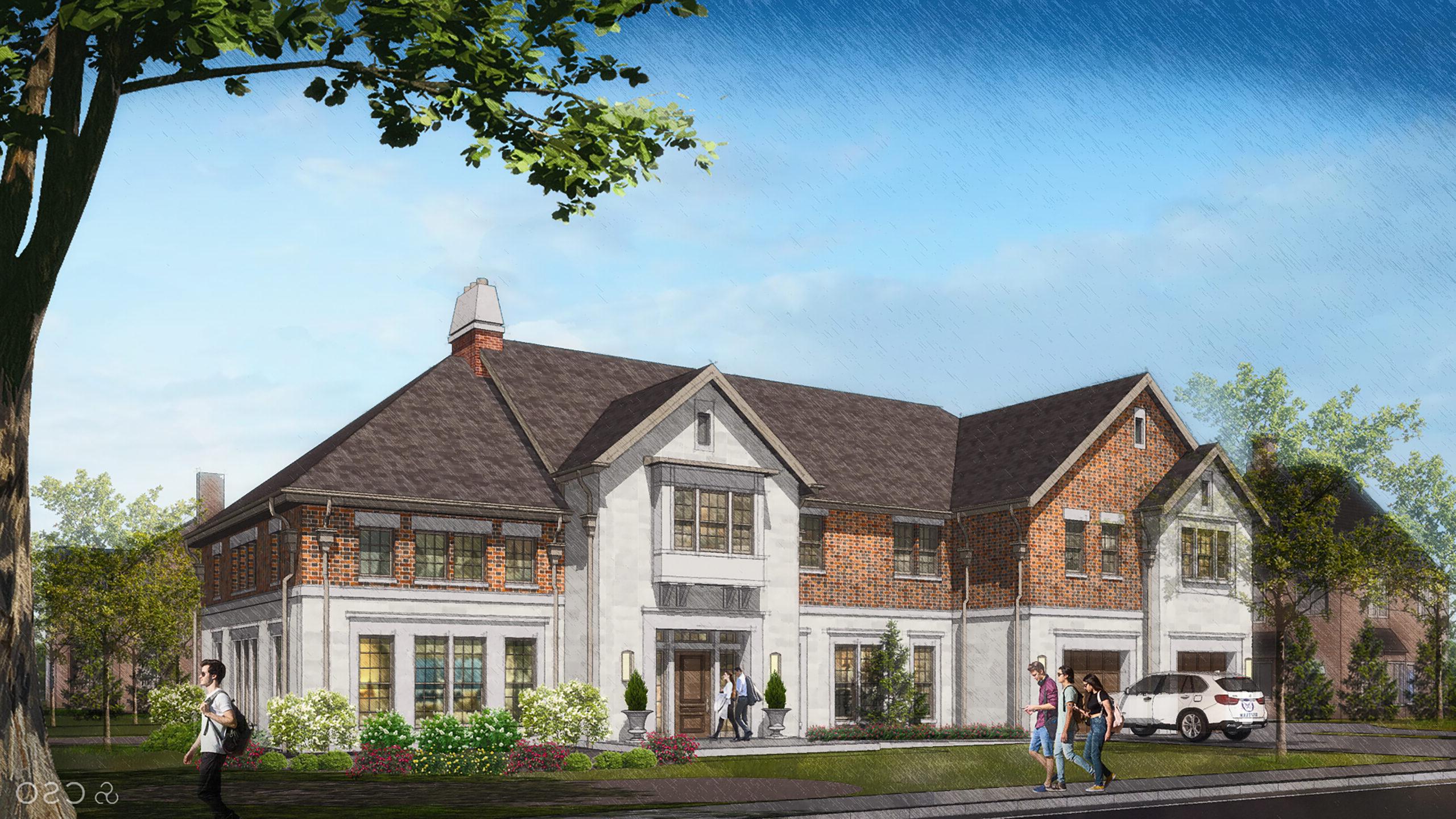 Rendering of the university house with the Butler Gateway Project